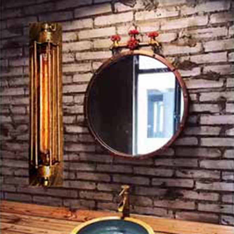 Lampada da Parete Metallica Tronel Vintage a Cilindro, Nero/Rosso/Argento/Oro