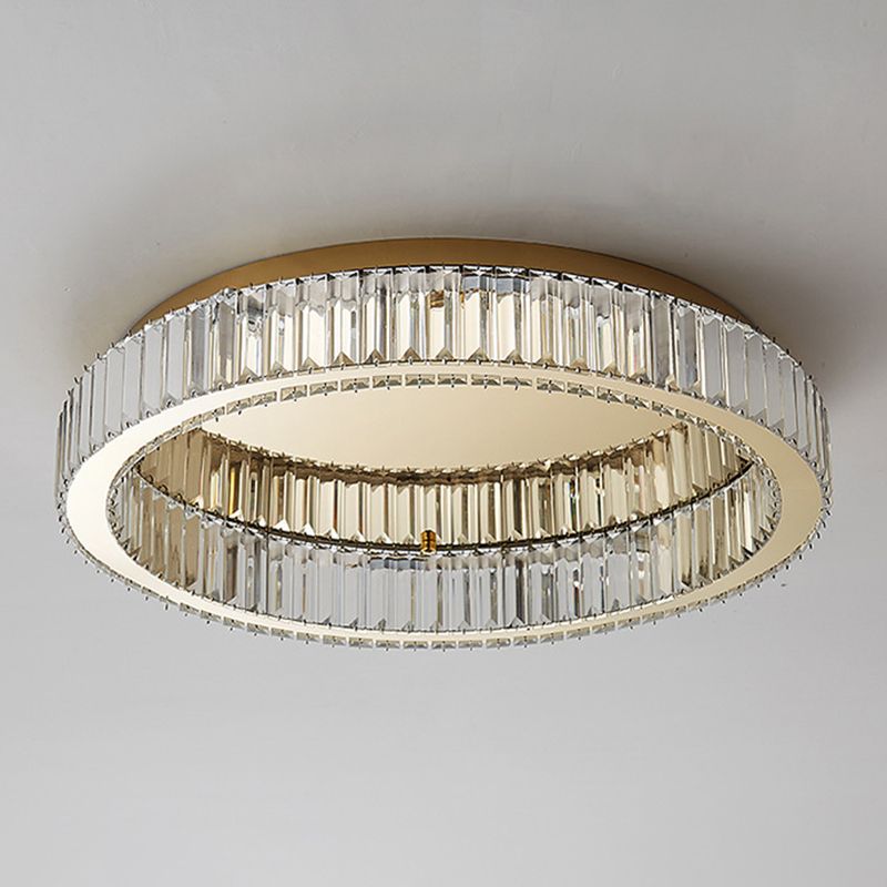 Kristy Lampada da soffitto circolare in cristallo flush mount in stile Art Deco oro