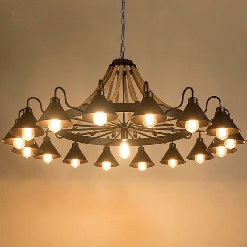 Lampadario in corda industriale vintage Epoch per soggiorno