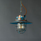 Silva Industriale Rustica Metallo Lampade a Sospensione, Bianco/Blu
