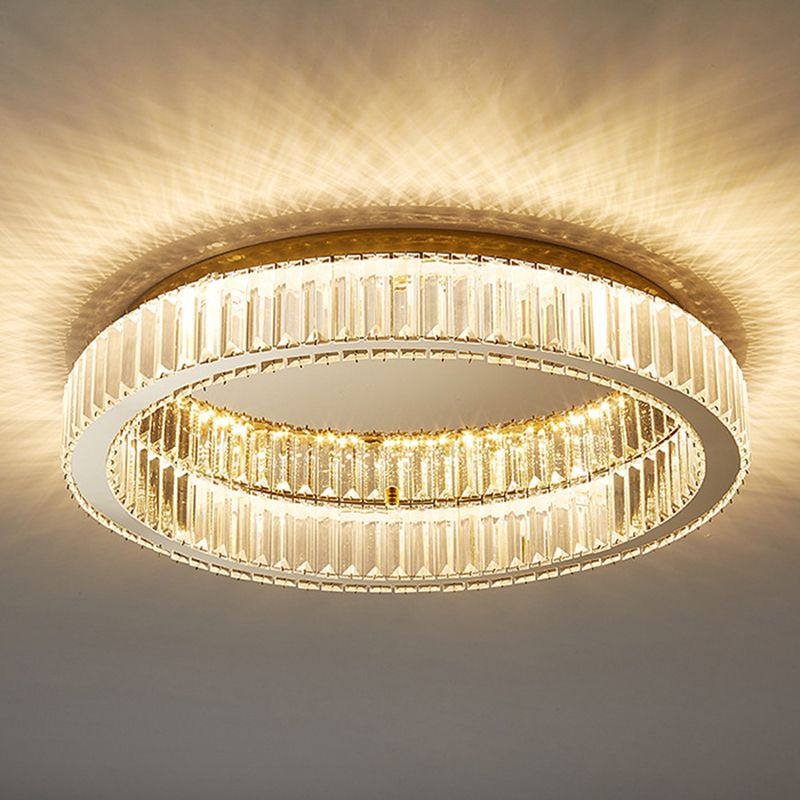 Kristy Lampada da soffitto circolare in cristallo flush mount in stile Art Deco oro