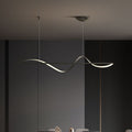 Lampada a Sospensione Zelin Wave Designer Minimalista, Metallo, Ottone/Nero