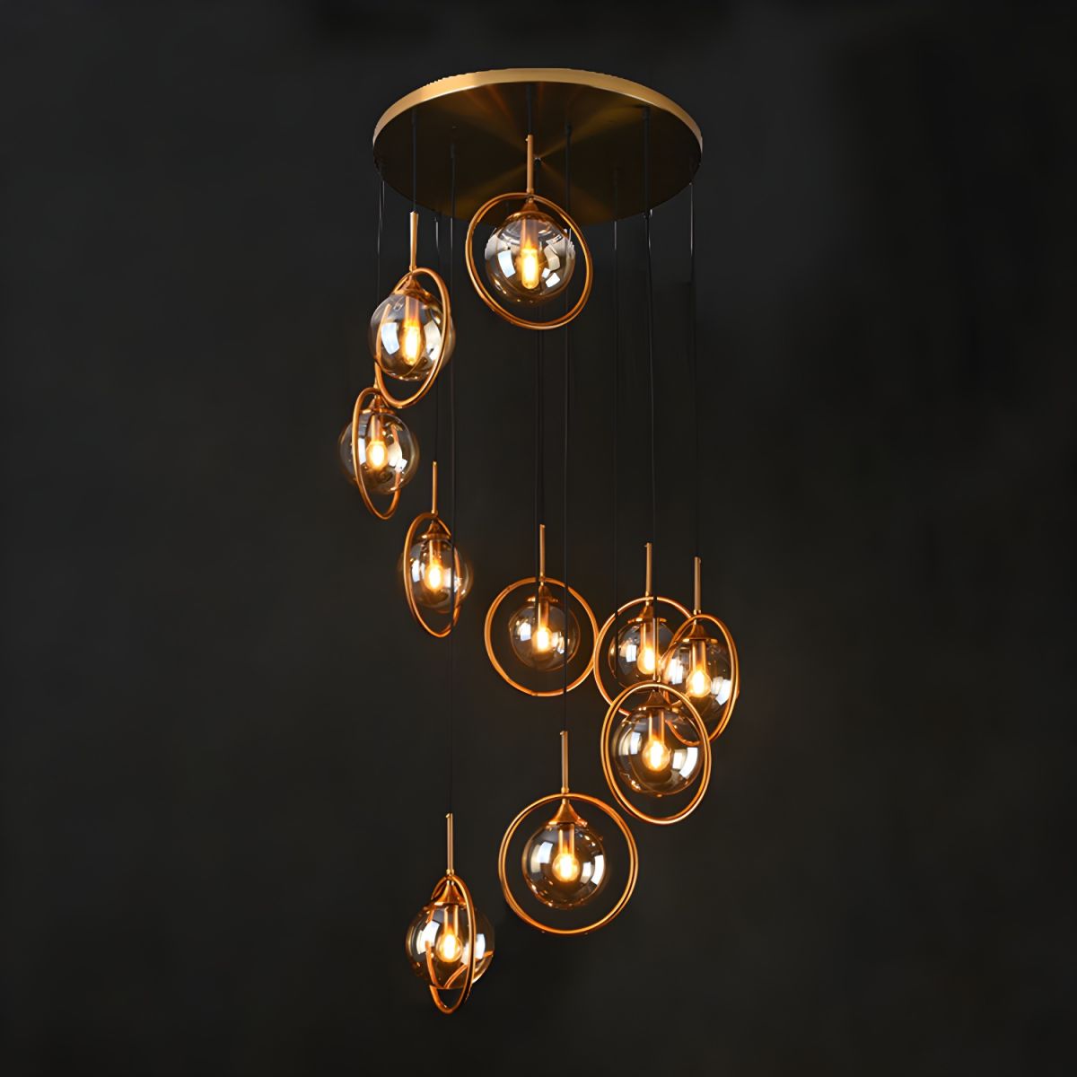 Lampadario in Vetro a Spirale Moderna Valentina
