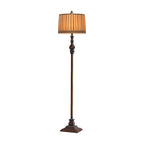 Lampada da Terra Eryn Vintage in Resina/Tessuto, Marrone