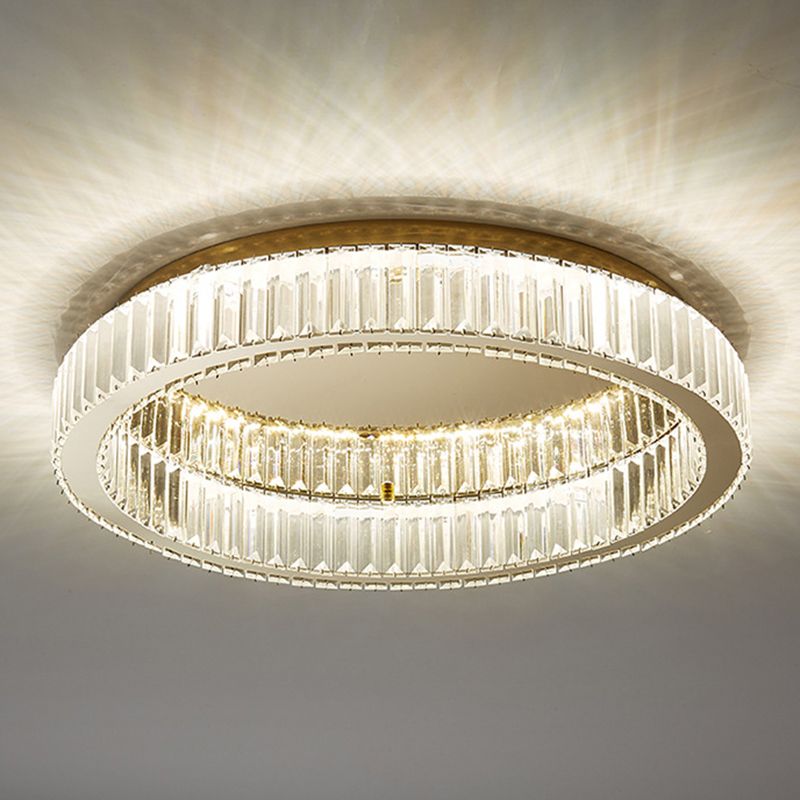 Kristy Lampada da soffitto circolare in cristallo flush mount in stile Art Deco oro
