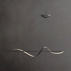 Lampada a Sospensione Zelin Wave Designer Minimalista, Metallo, Ottone/Nero
