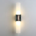 Lampada da parete moderna in metallo e vetro a doppia testa Arisha, Nero/Oro