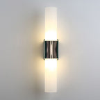 Lampada da parete moderna in metallo e vetro a doppia testa Arisha, Nero/Oro