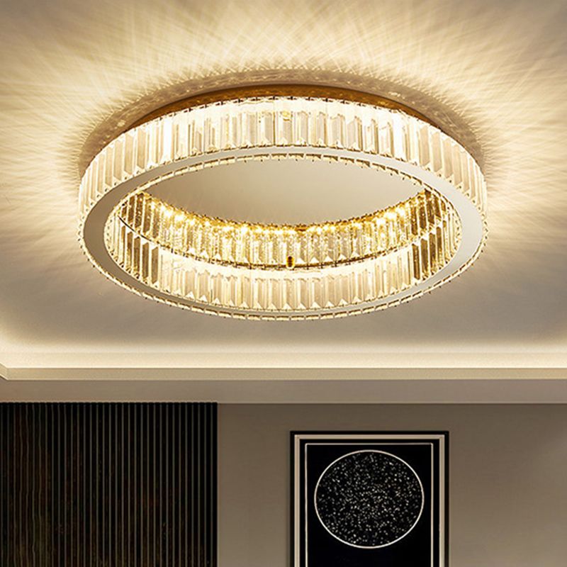 Kristy Lampada da soffitto circolare in cristallo flush mount in stile Art Deco oro