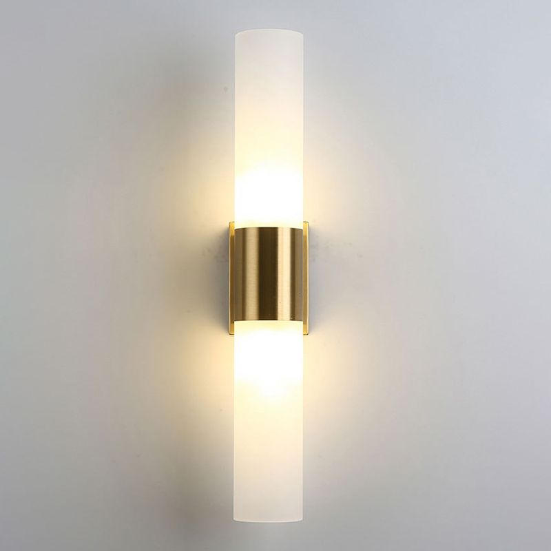 Lampada da parete moderna in metallo e vetro a doppia testa Arisha, Nero/Oro