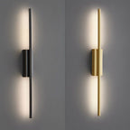 Arisha Moderna LED Applique Metallo Acrilico Nero/Ottone Lineare