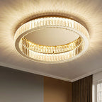 Kristy Lampada da soffitto circolare in cristallo flush mount in stile Art Deco oro