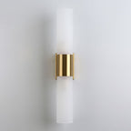 Lampada da parete moderna in metallo e vetro a doppia testa Arisha, Nero/Oro
