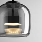 Lampada a Sospensione Minimalista di Giugno in Vetro Grigio Fumo