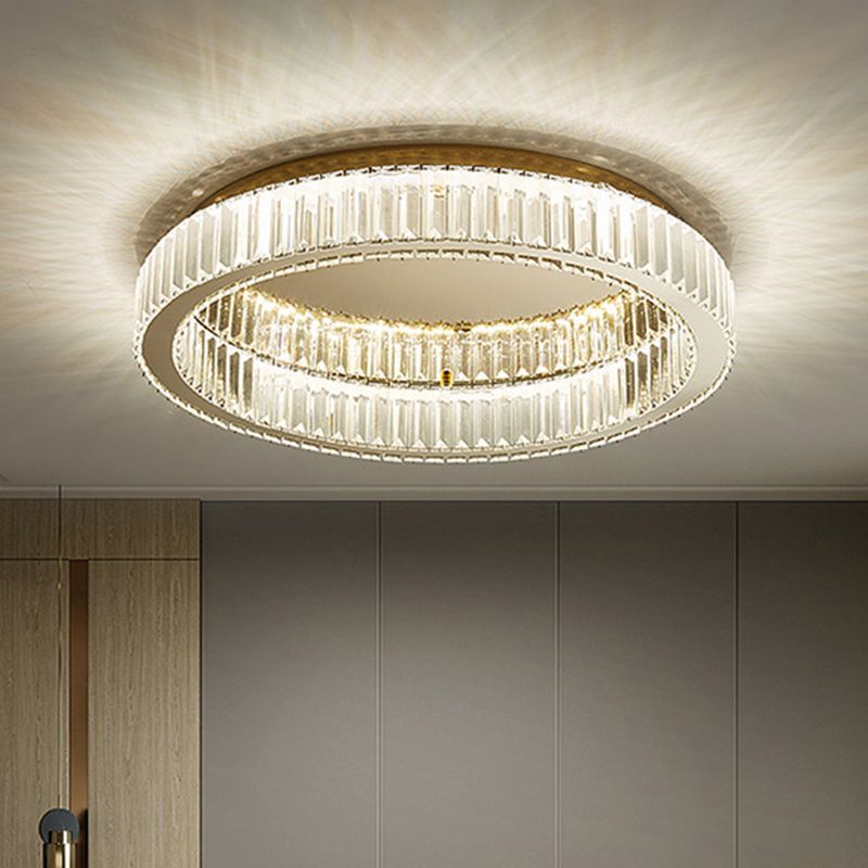 Kristy Lampada da soffitto circolare in cristallo flush mount in stile Art Deco oro