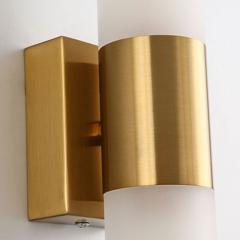 Lampada da parete moderna in metallo e vetro a doppia testa Arisha, Nero/Oro