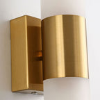 Lampada da parete moderna in metallo e vetro a doppia testa Arisha, Nero/Oro