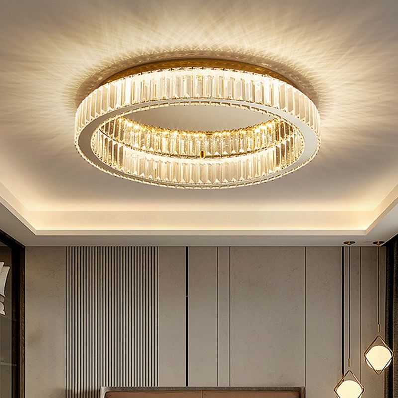 Kristy Lampada da soffitto circolare in cristallo flush mount in stile Art Deco oro