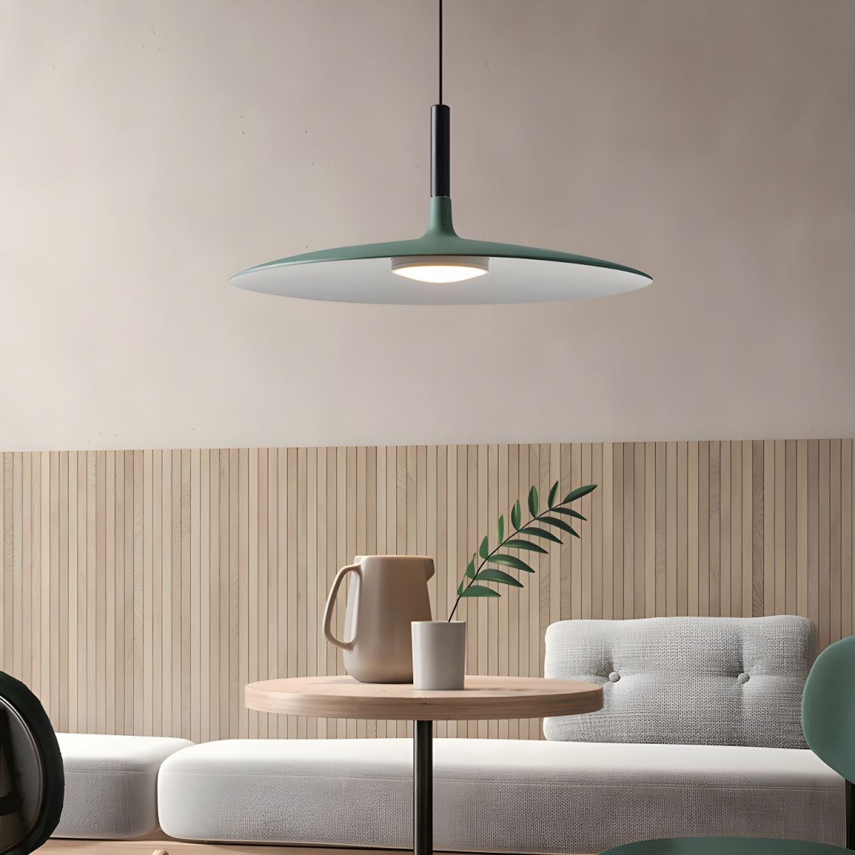 Larkin White Saucer Pendant Light