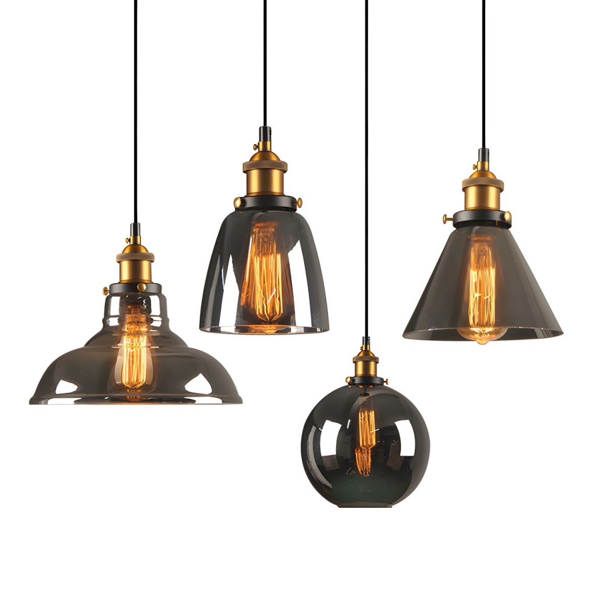 UrbanVibe Light - Lampada a sospensione in vetro vintage americano