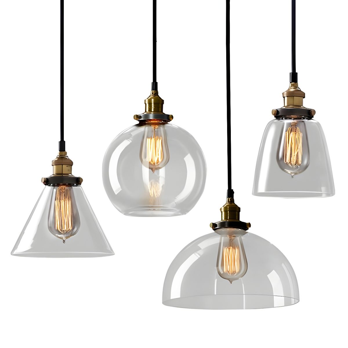 UrbanVibe Light - Lampada a sospensione in vetro vintage americano