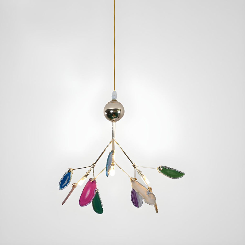 Lampada a Sospensione in Agata con Ramo Elegante Nordic