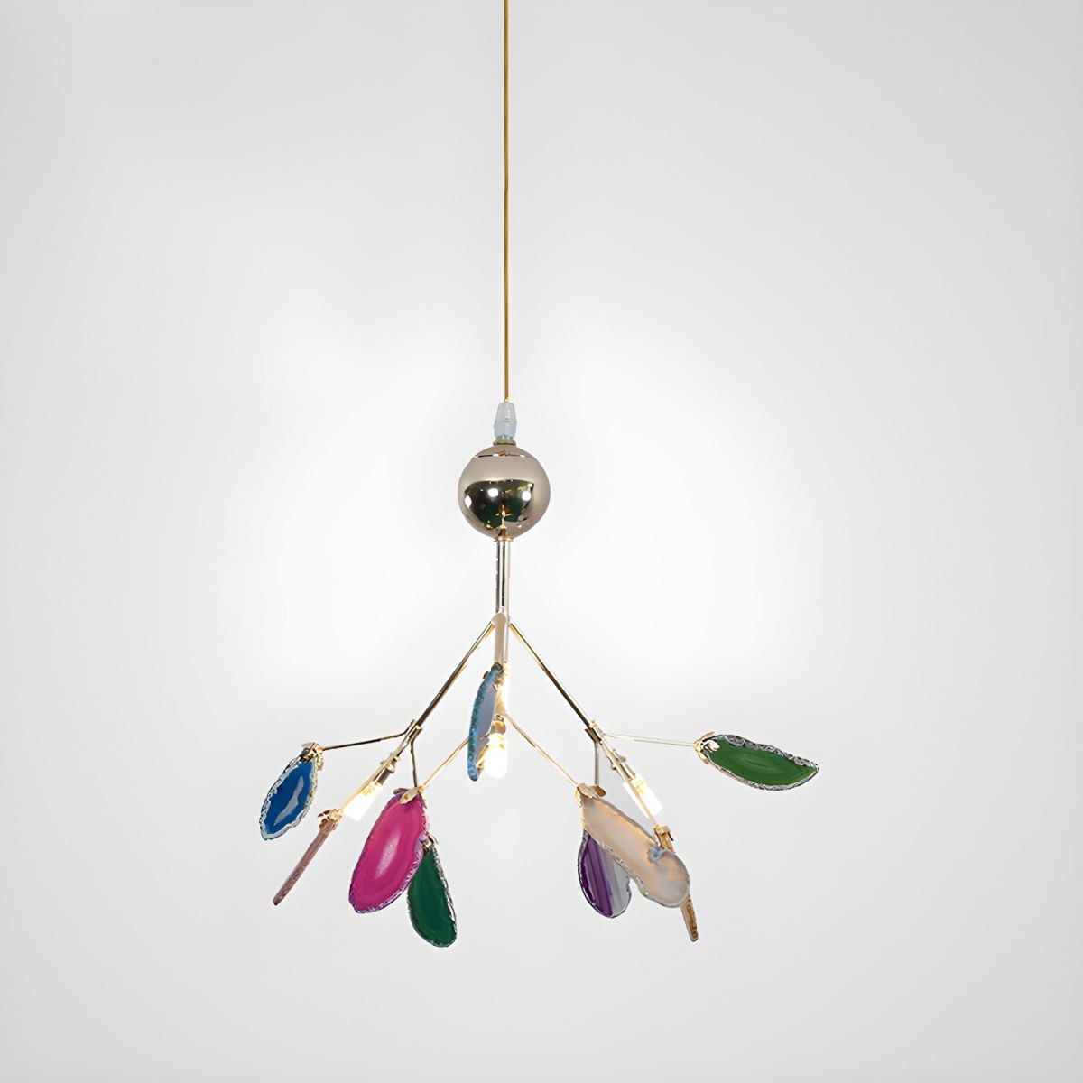 Lampada a Sospensione in Agata con Ramo Elegante Nordic