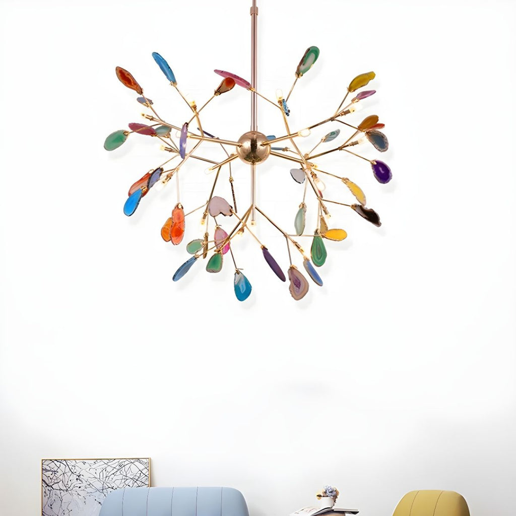Lampada a Sospensione in Agata con Ramo Elegante Nordic
