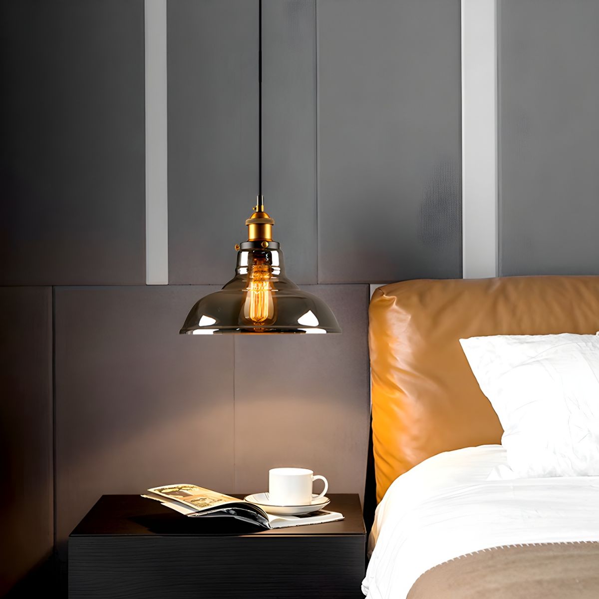 UrbanVibe Light - Lampada a sospensione in vetro vintage americano