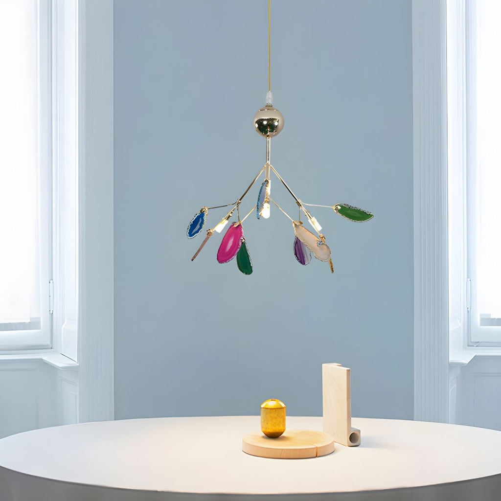 Lampada a Sospensione in Agata con Ramo Elegante Nordic