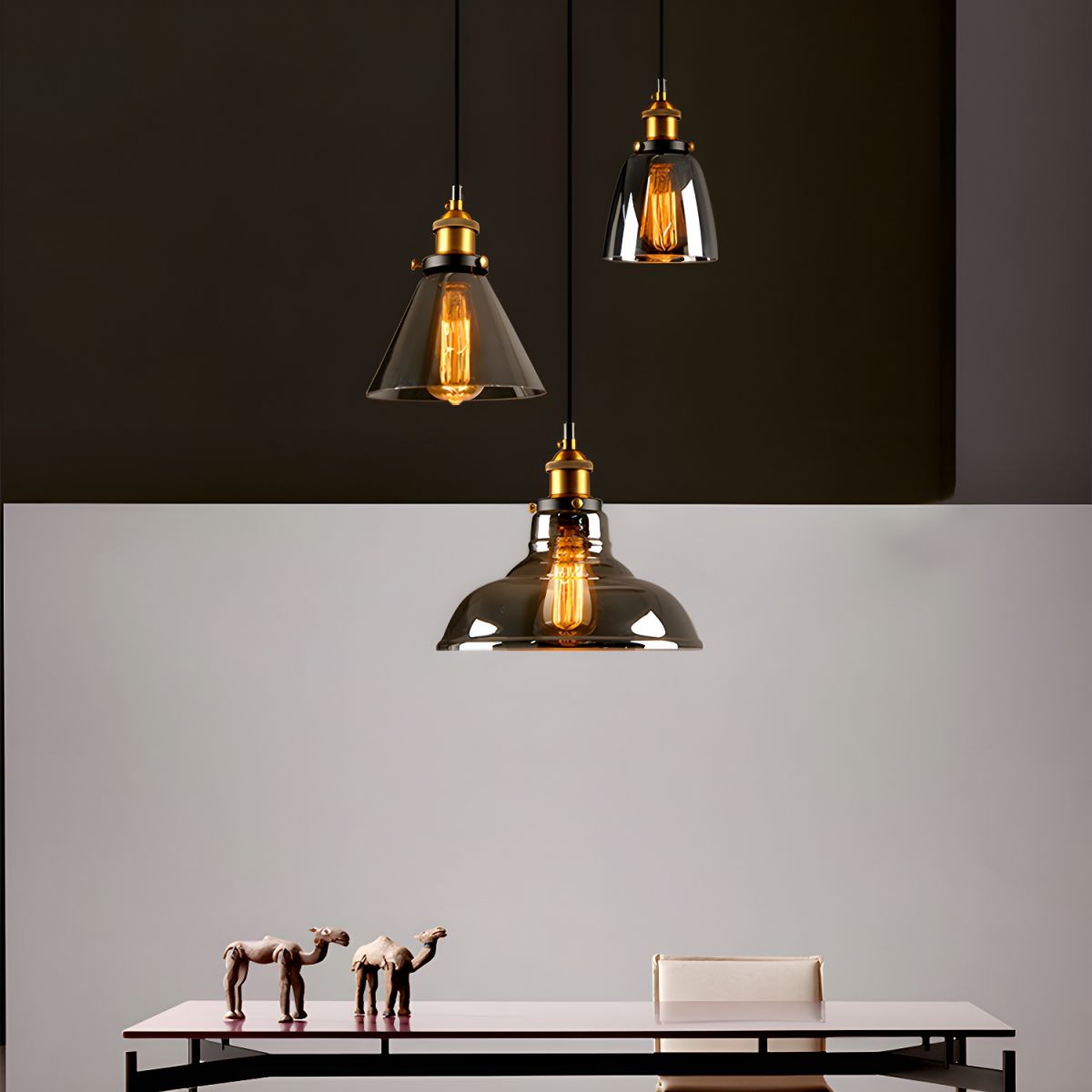 UrbanVibe Light - Lampada a sospensione in vetro vintage americano
