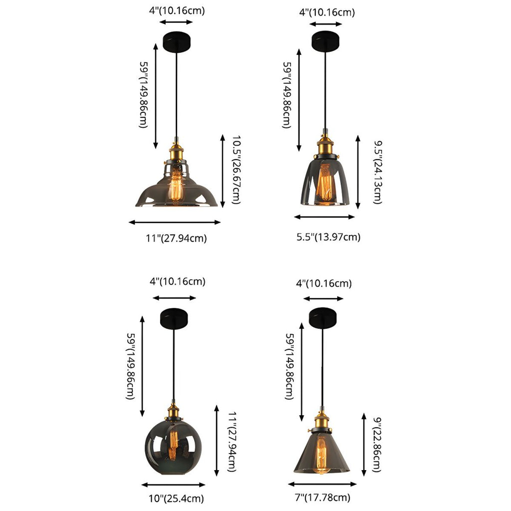 UrbanVibe Light - Lampada a sospensione in vetro vintage americano