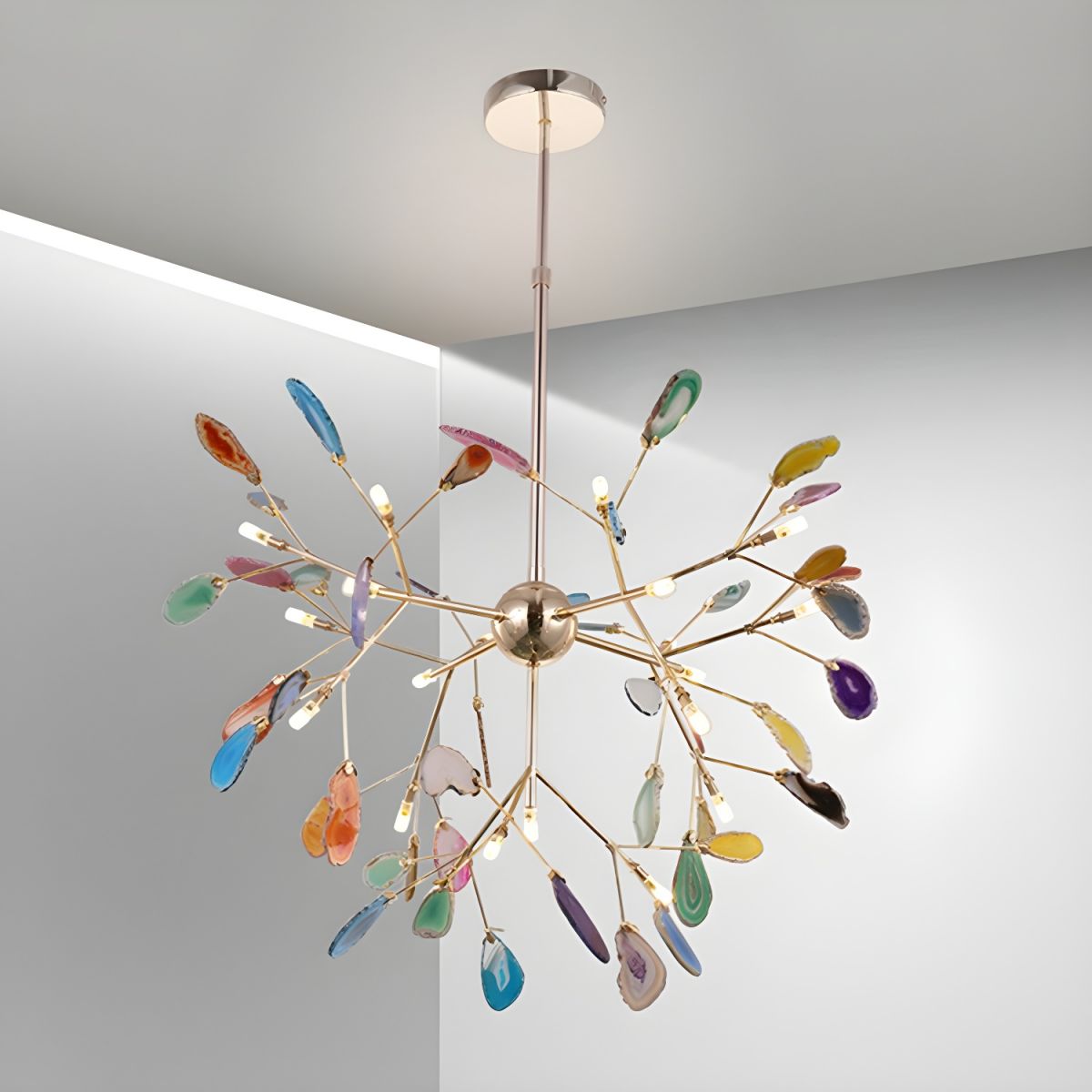 Lampada a Sospensione in Agata con Ramo Elegante Nordic