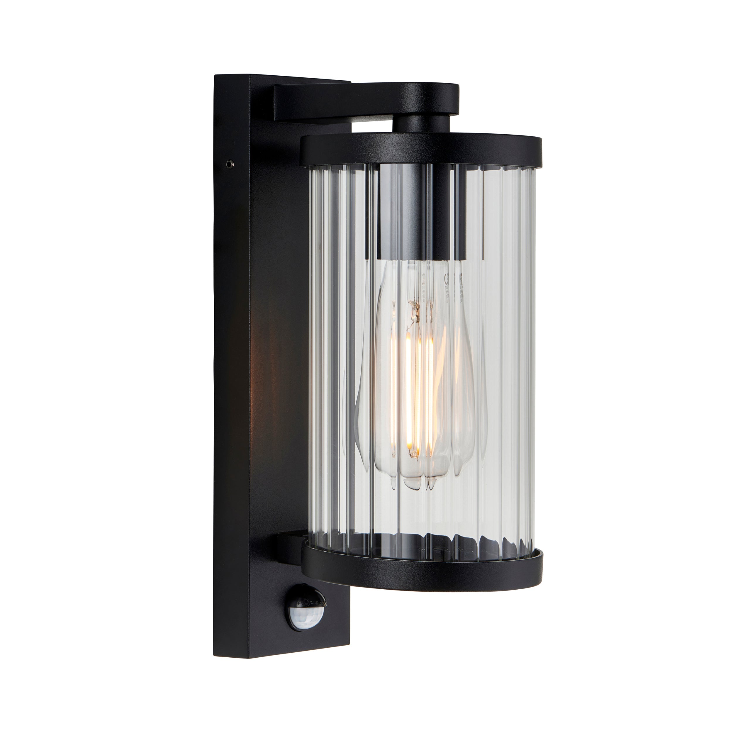 Newcombe Black PIR Luce da Parete Esterna Nera