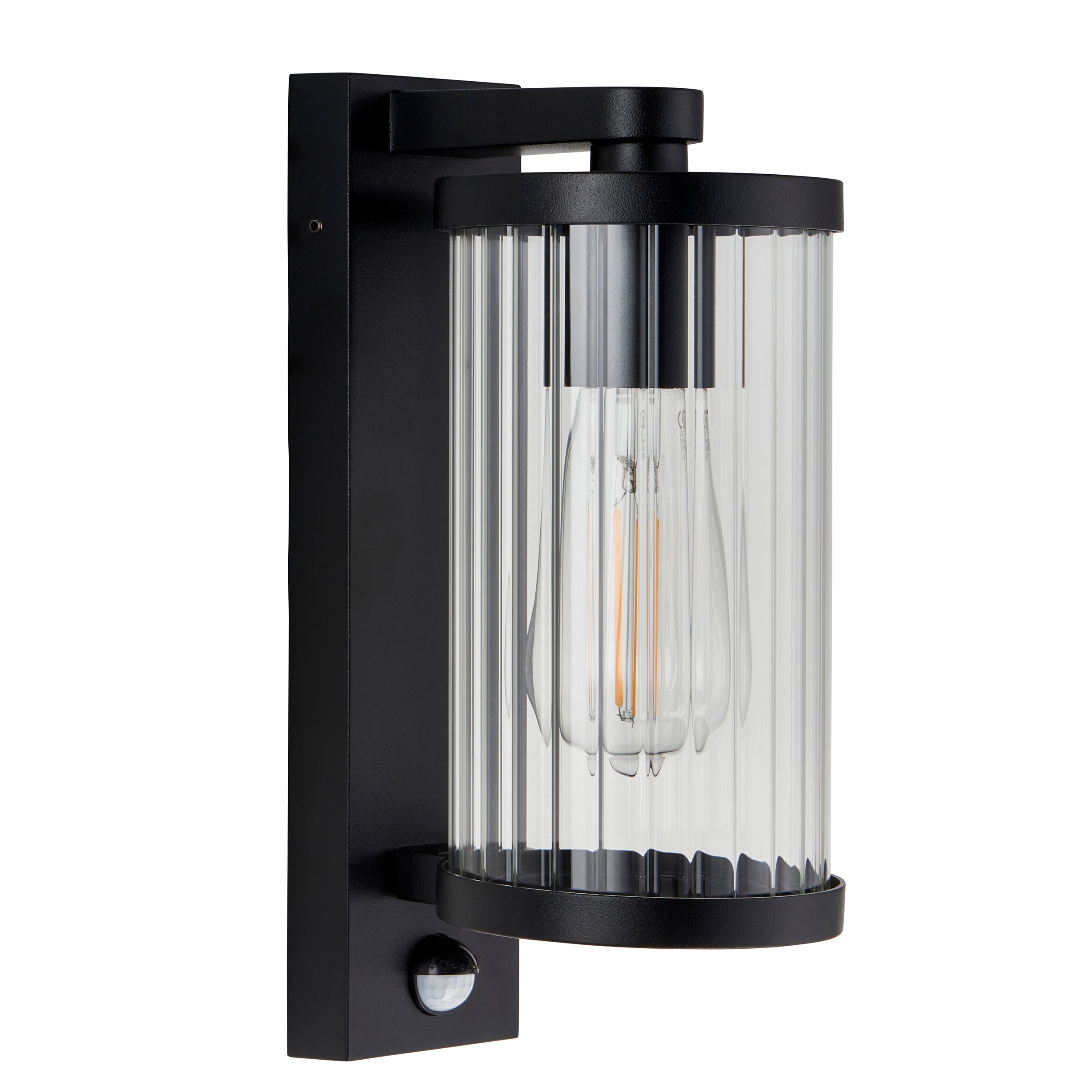 Newcombe Black PIR Luce da Parete Esterna Nera
