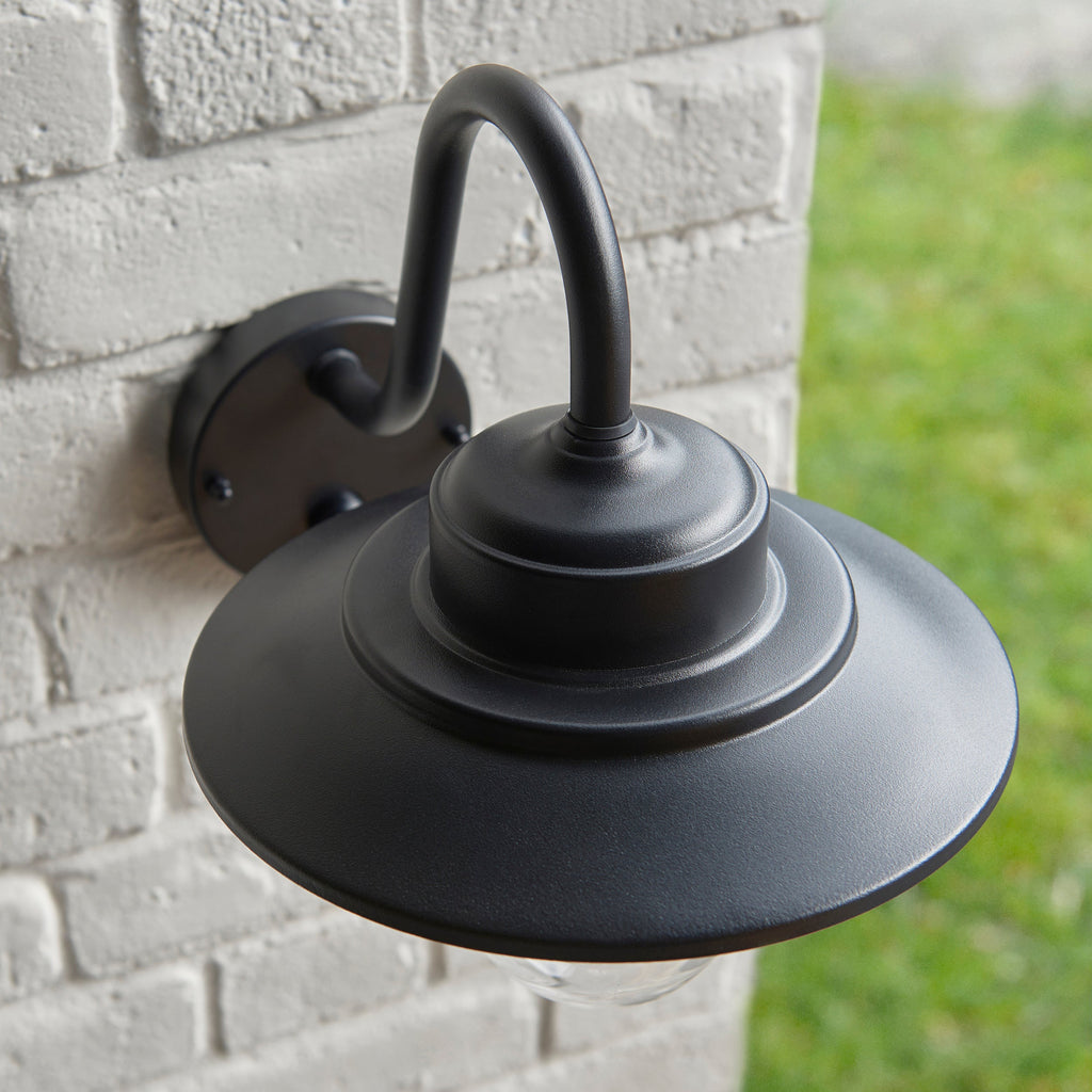 Lampada da Parete Esterna Thornton PIR Nera - IP44