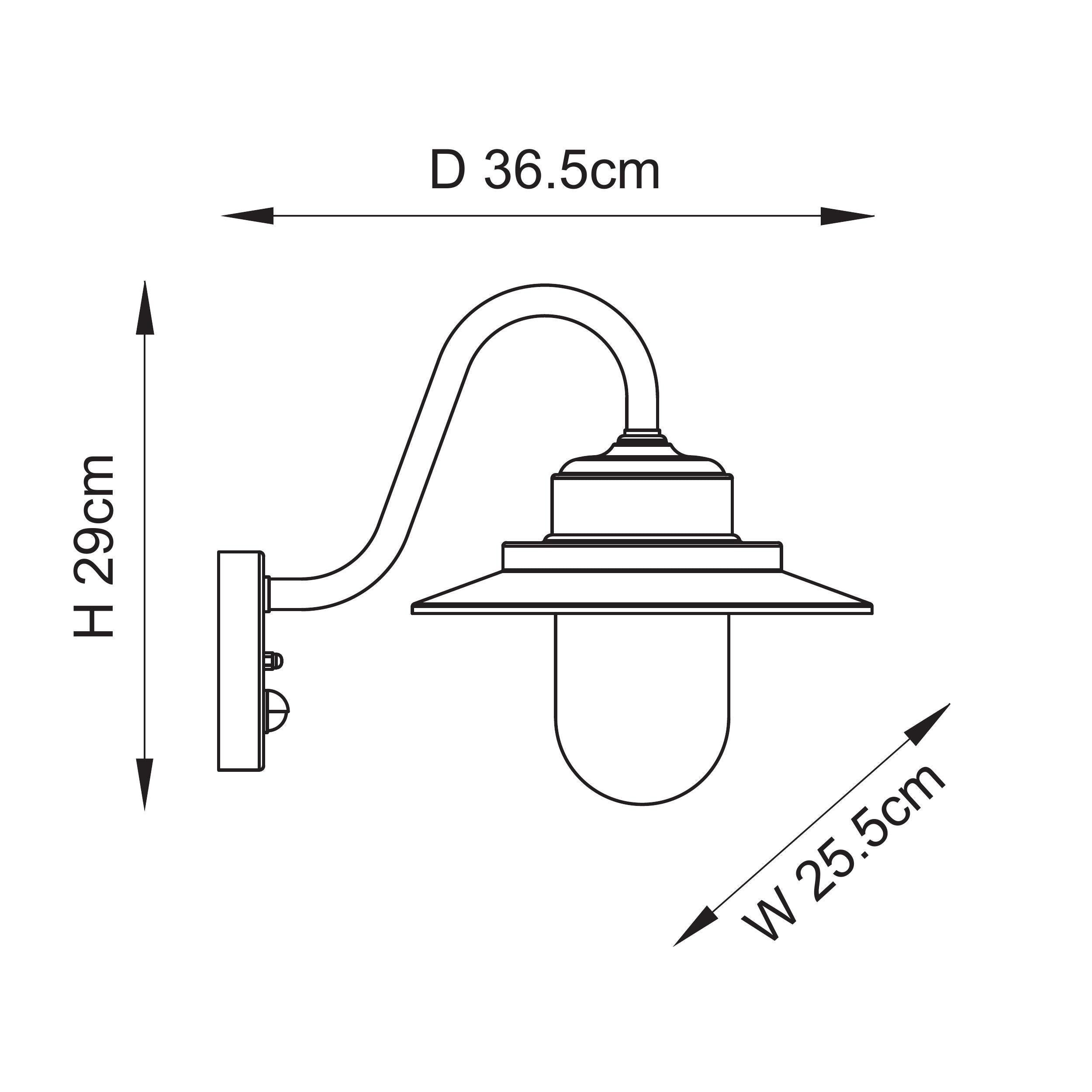Lampada da Parete Esterna Thornton PIR Nera - IP44