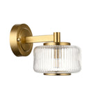 Applique da parete in ottone e vetro rigato Stamford
