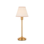 Lampada da Tavolo in Ottone Rise & Paralume Ikat Bianco Vintage 16cm