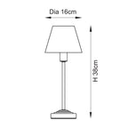 Lampada da Tavolo in Ottone Rise & Paralume Ikat Bianco Vintage 16cm