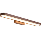Lampada da Parete Moderna in Metallo Luxa con Specchio Frontale, Curvata, Nera/Caffè
