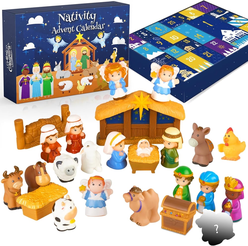 HeiligeNacht | 2025 Calendario dell'Avvento Presepe 25 Pezzi Decorazione Festiva