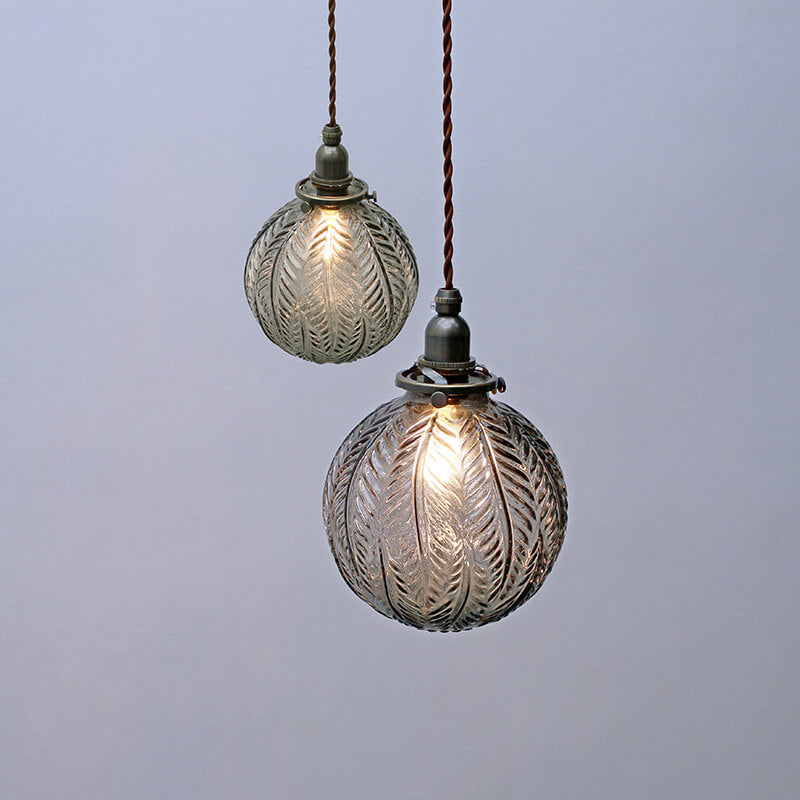 Lampada a sospensione Globo in Vetro Texture Retro Lotus 1 Luce