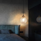 Lampada a sospensione Globo in Vetro Texture Retro Lotus 1 Luce