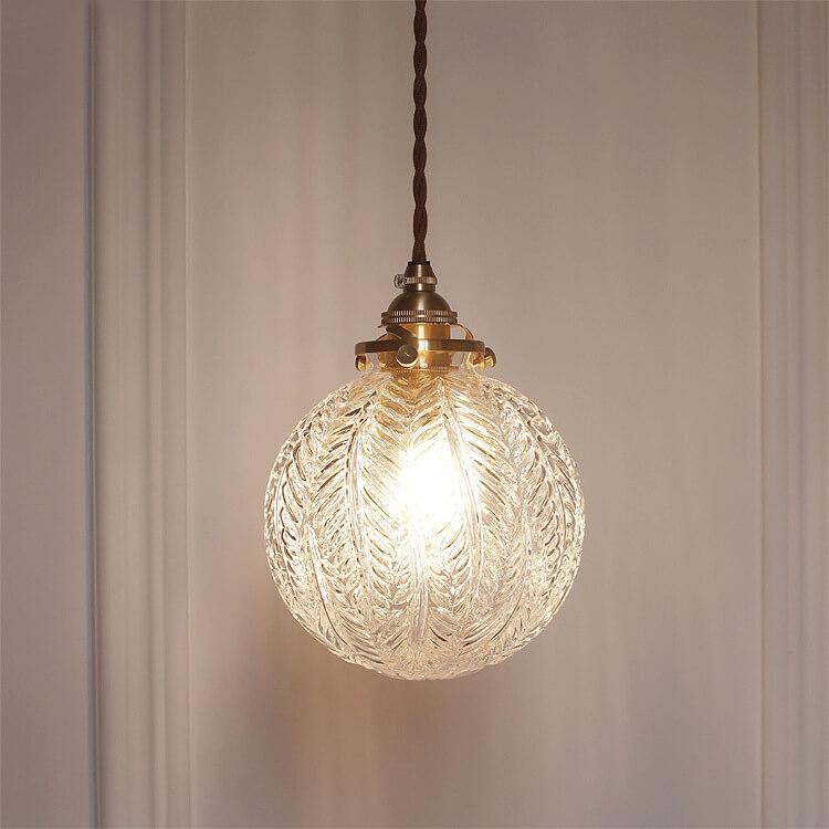 Lampada a sospensione Globo in Vetro Texture Retro Lotus 1 Luce