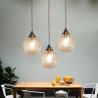 Lampada a sospensione Globo in Vetro Texture Retro Lotus 1 Luce