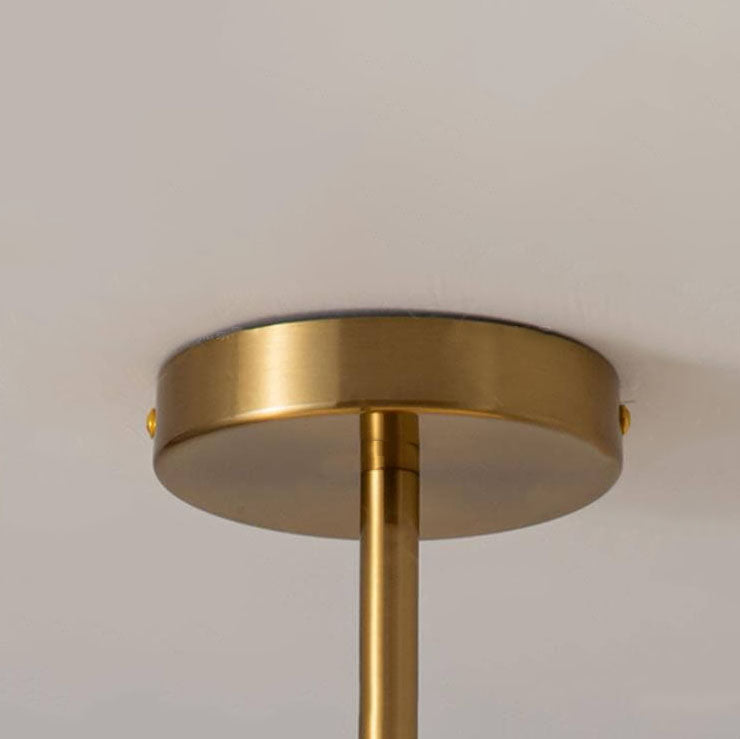 Lampada a Sospensione Moderno Retro Rotonda in Vetro Colorato con Rame Elettroplaccato 1 Luce