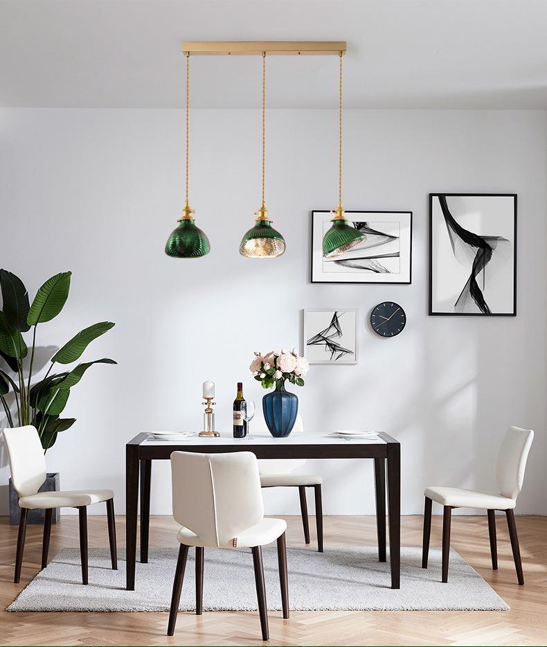 Lampadario Isola in Vetro Verde Vintage Nordico con 1/2/3 Luci
