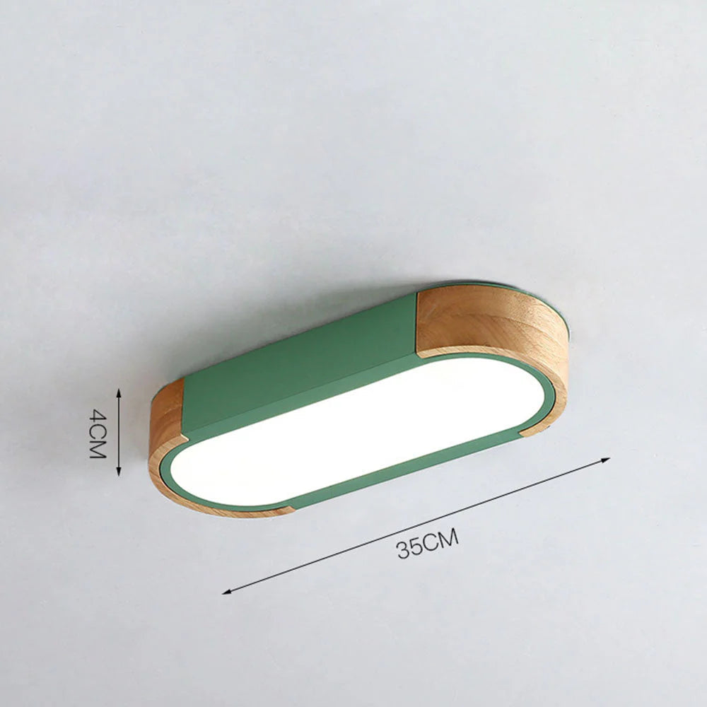 Lampada da soffitto metallica moderna a forma ovale allungata