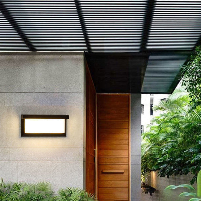 Lampada da Parete Moderna Rettangolare LED con Sensore da Esterno Impermeabile